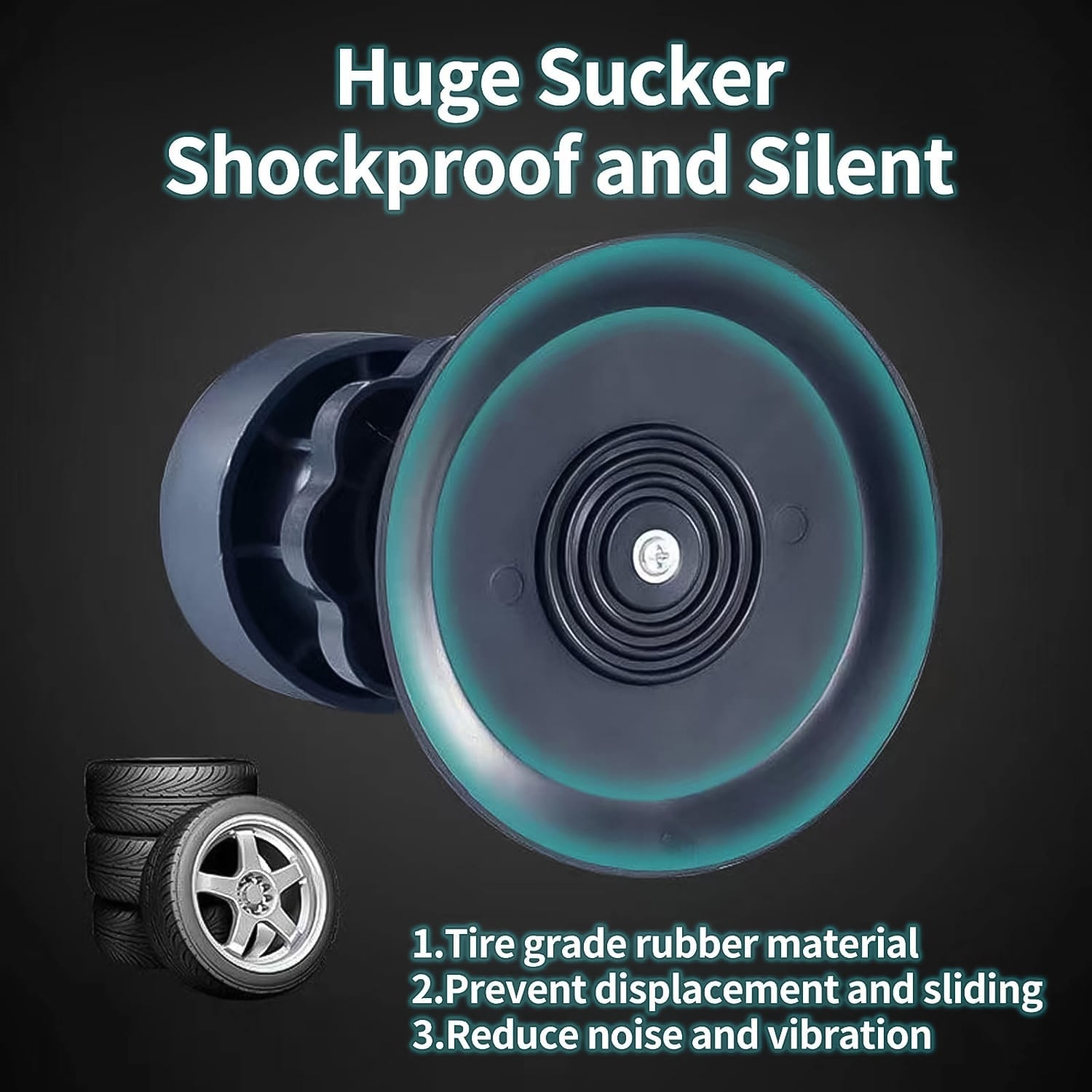 Adjustable appliance stand feet with huge sucker for shockproof, silent performance and tire grade rubber material