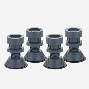 Set of four adjustable appliance stand feet in gray for enhanced stability and leveling