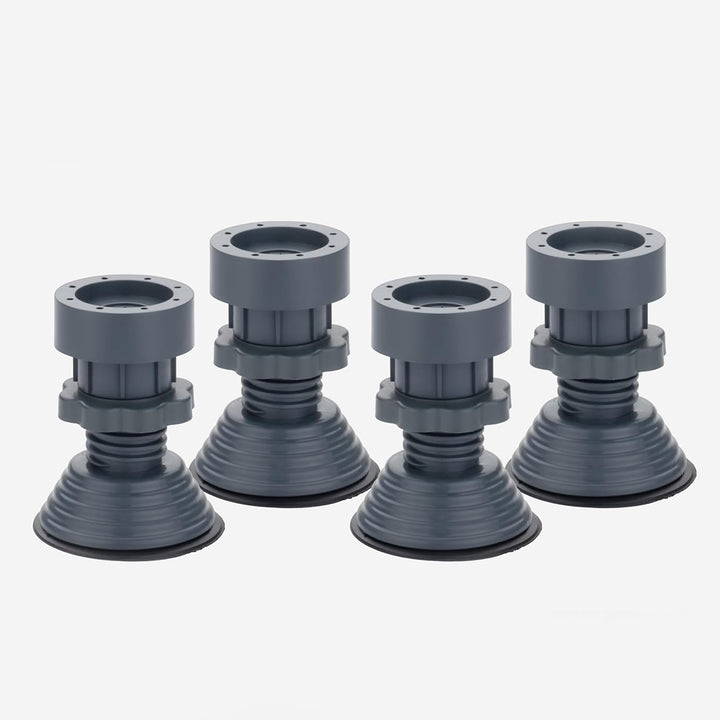 Set of four adjustable appliance stand feet in gray for enhanced stability and leveling