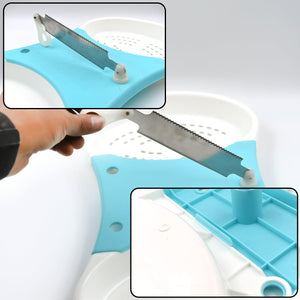Adjustable cut and wash kitchen tool with ergonomic handle for easy food preparation