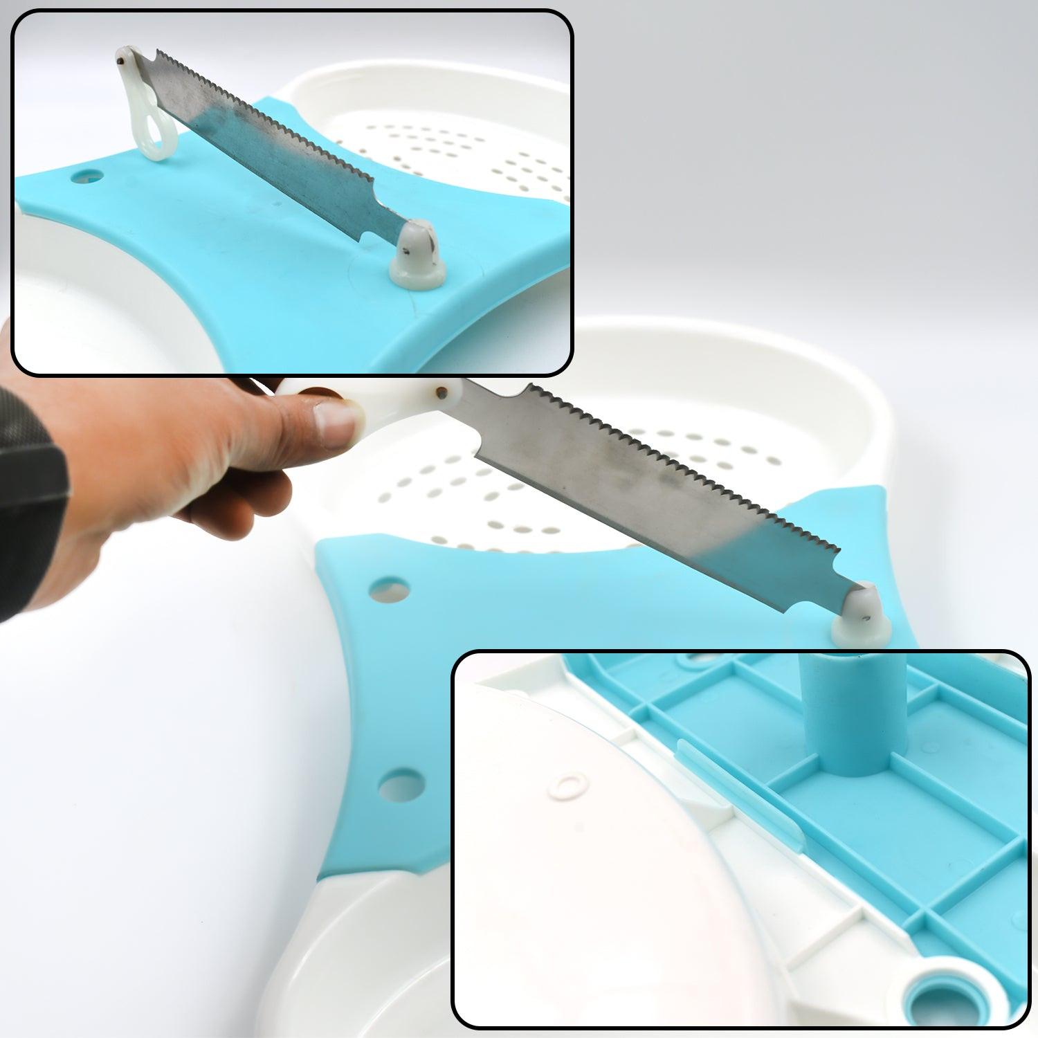 Adjustable cut and wash kitchen tool with ergonomic handle for easy food preparation