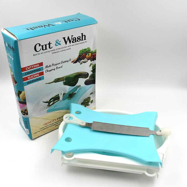 Adjustable cut and wash kitchen tool for easy cutting, chopping, and washing vegetables and fruits