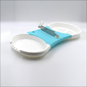 Adjustable cut and wash kitchen tool with dual compartments for easy food preparation
