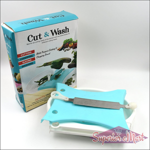 Adjustable cut and wash kitchen tool for easy cutting, chopping, and washing vegetables and fruits