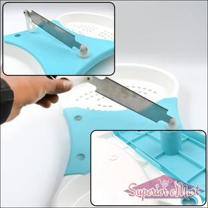 Adjustable cut and wash kitchen tool with ergonomic handle for easy food preparation