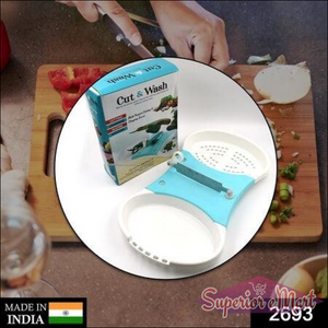 Adjustable cut and wash kitchen tool for efficient vegetable preparation and easy washing