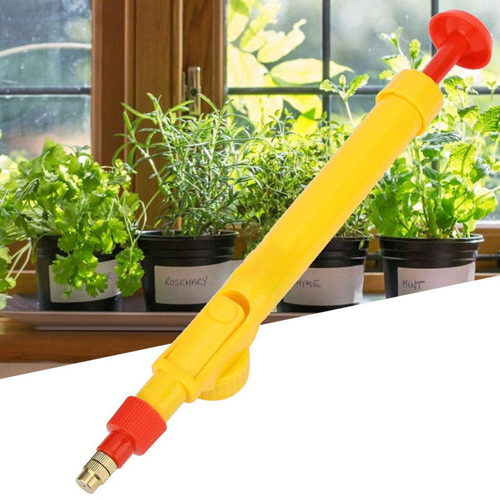 Yellow adjustable garden sprayer nozzle designed for easy watering of indoor plants and gardens