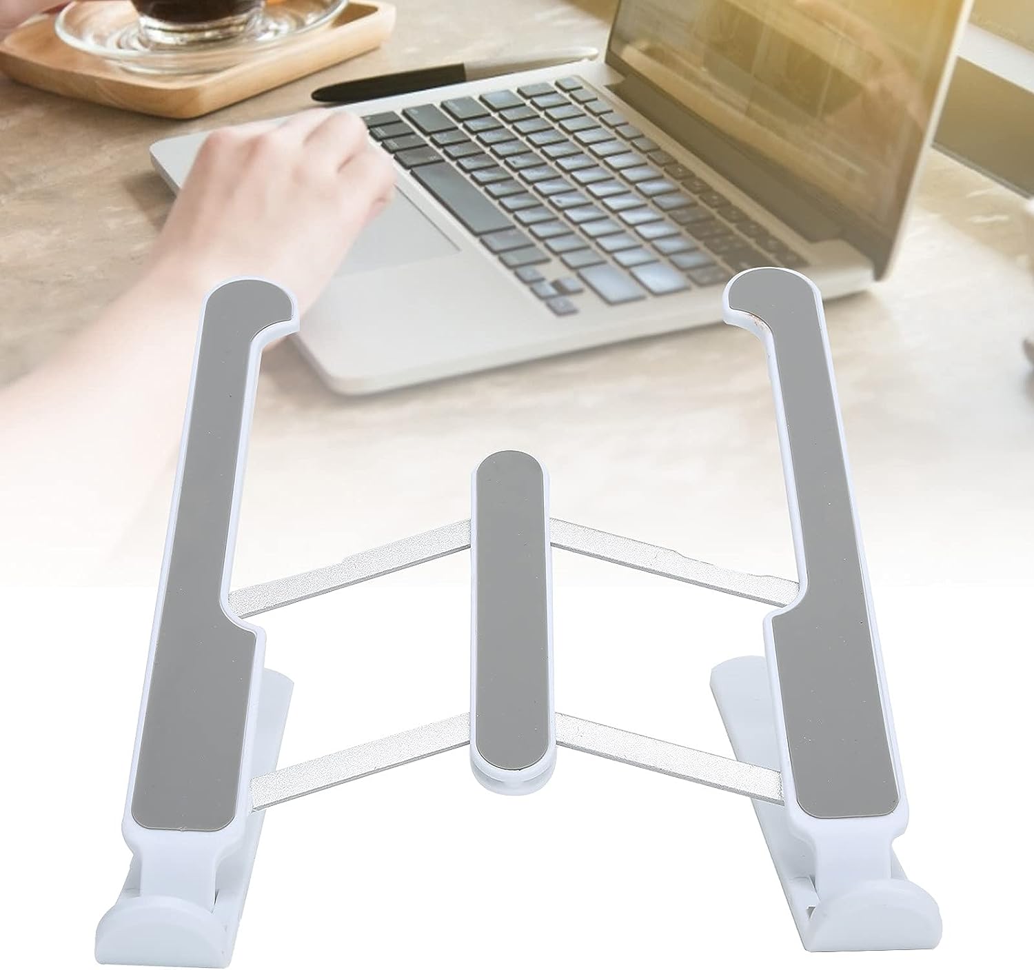 Superior eMart adjustable laptop stand designed for ergonomic workspace convenience