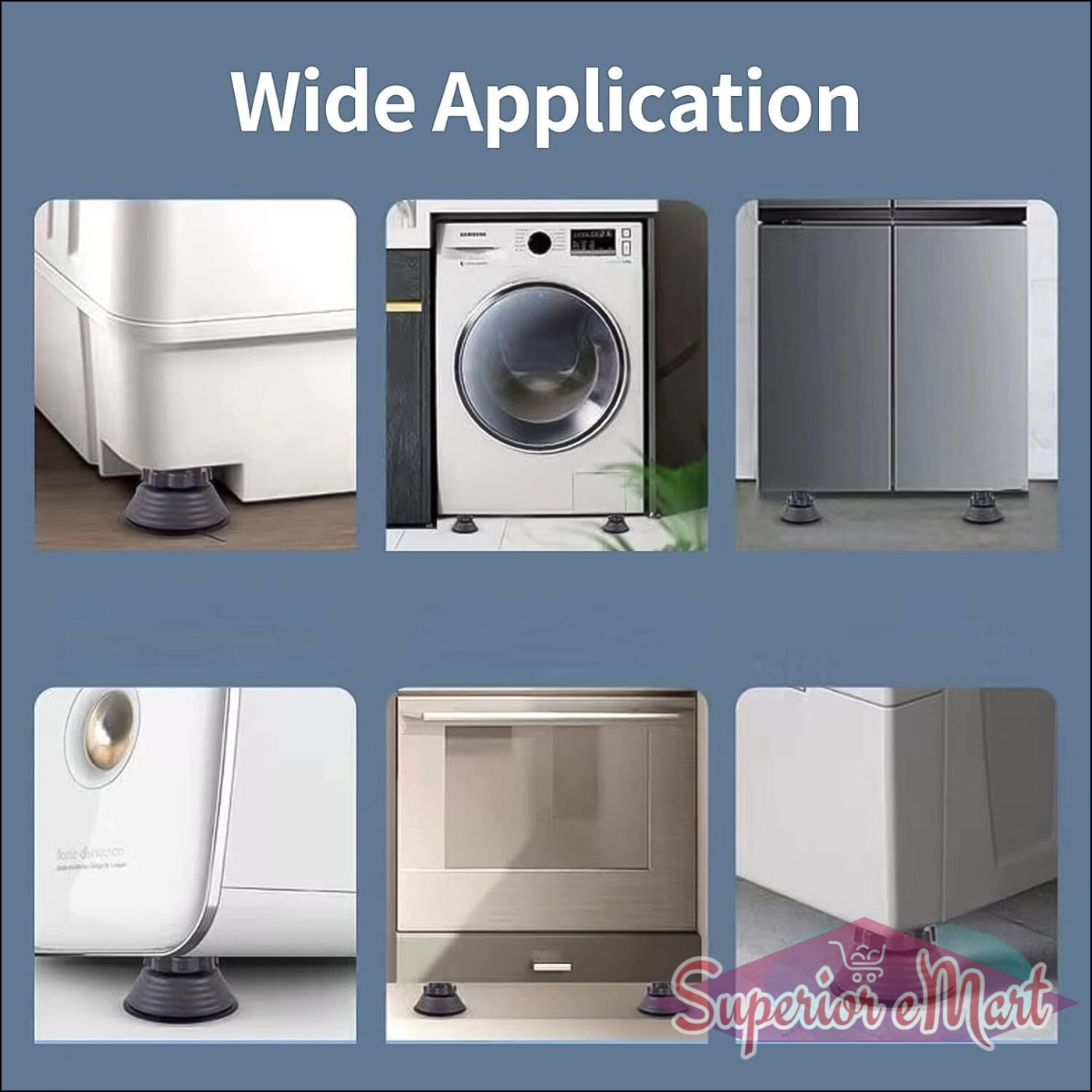 Adjustable appliance stand feet for securing appliances in various home settings