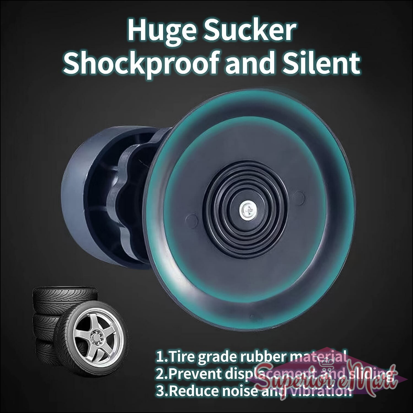 Adjustable appliance stand feet with huge sucker for shockproof, silent performance and tire grade rubber material