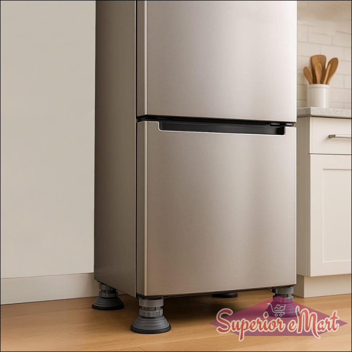 Adjustable appliance stand feet for enhancing refrigerator stability and protection on any surface