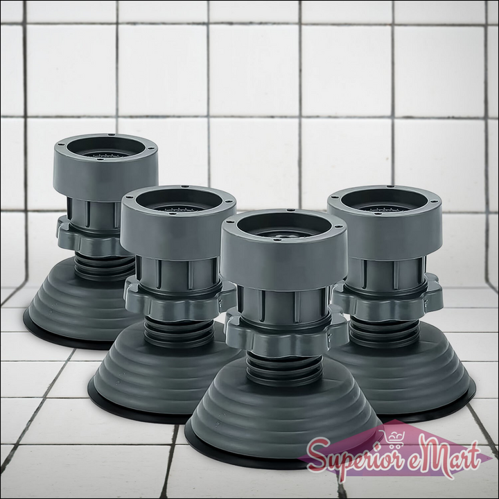 Set of Adjustable Appliance Stand Feet in Gray for Stability and Height Adjustment