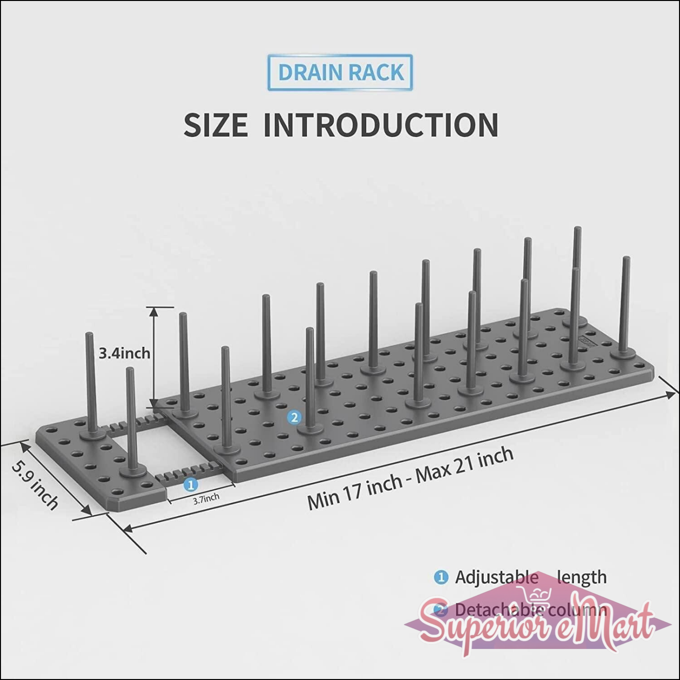 Adjustable Pegboard Dish Rack for Kitchen - Superior eMart