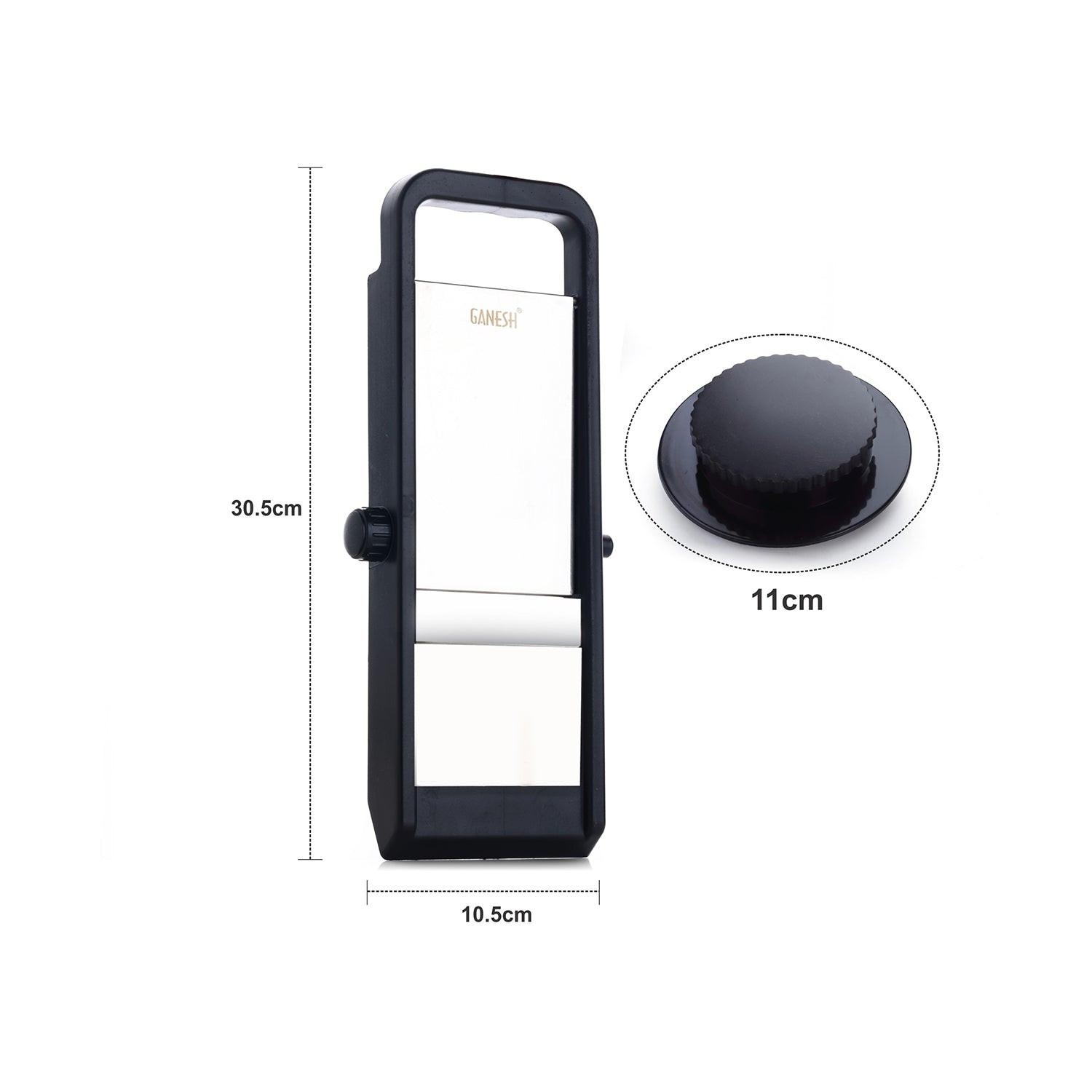 Adjustable plastic slicer with measurements for precise cutting of cakes and other foods