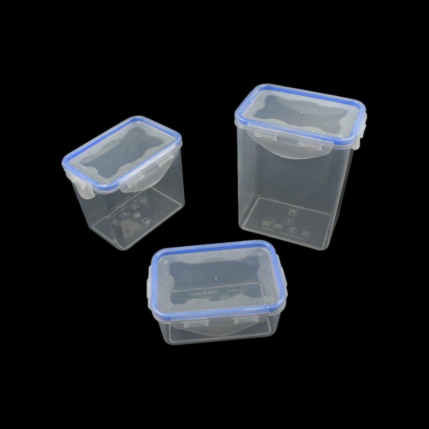 Storage Container Set With Air Seal Lock Lid For Storage Of Grocery, Spices, Dry Fruits (3 Piece Set)