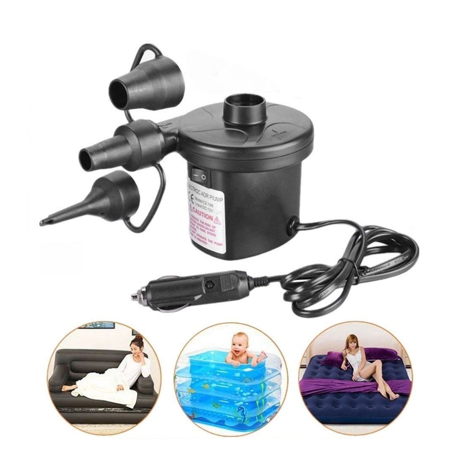 Superior eMart quick inflate deflate air pump for inflating air mattresses and toys easily