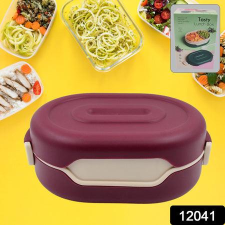 Airtight food grade tiffin box in purple and cream, perfect for meal prep and on-the-go lunches