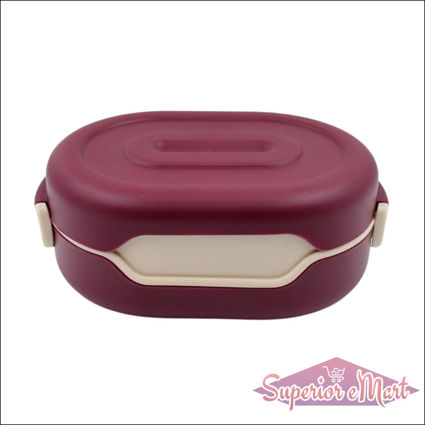 Superior eMart airtight food grade tiffin box in maroon color for safe food storage