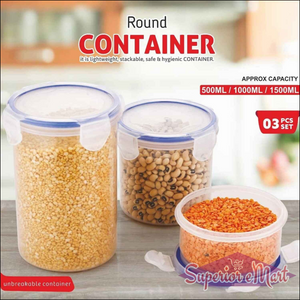 Airtight Food Storage Containers - 3 Pcs - Superior eMart