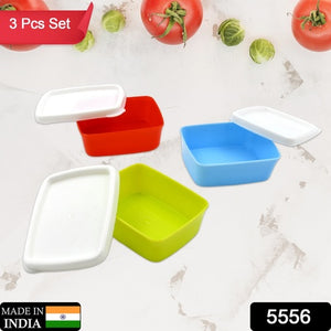Airtight food storage containers set in red, green, and blue for keeping ingredients fresh
