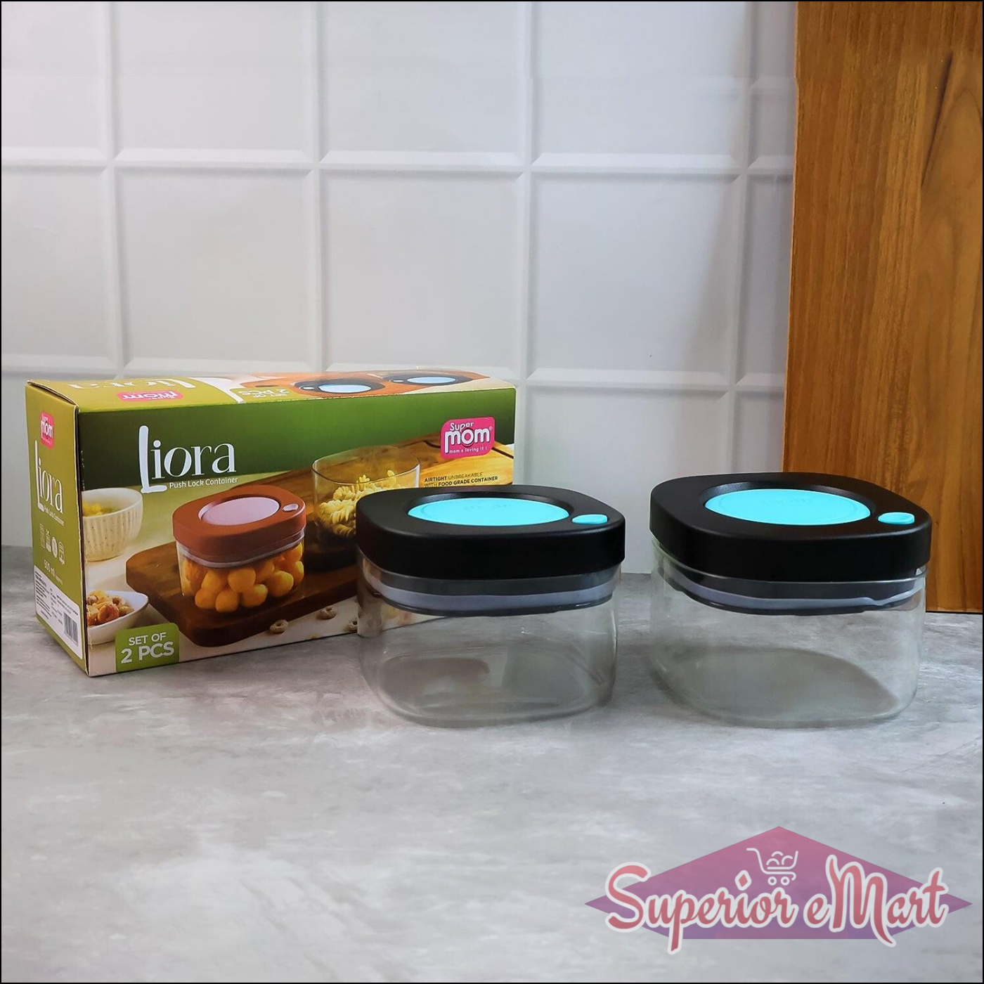 Airtight Kitchen Storage Containers  (2 Pc Set  500 Ml) - Superior eMart