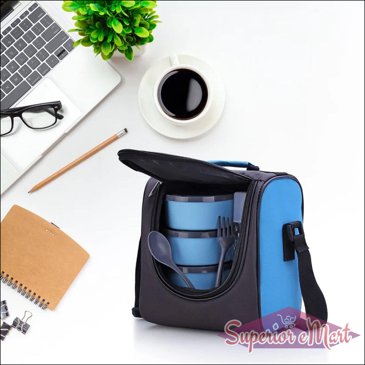 All in One Lunch Box Set with Bag & Containers - Superior eMart