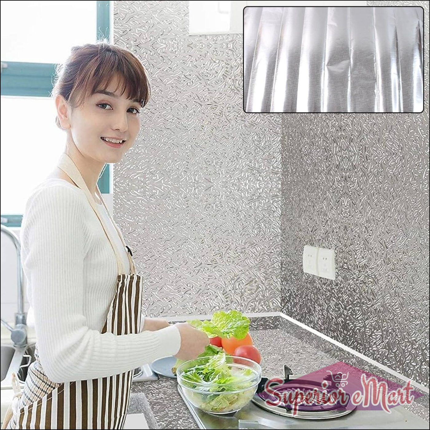 Aluminum Kitchen Wall 3 Pc 50x90 Cm Sheet - Superior eMart