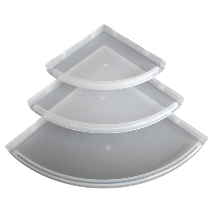 3 piece bathroom corner shelf set in sleek design for maximizing space and organization