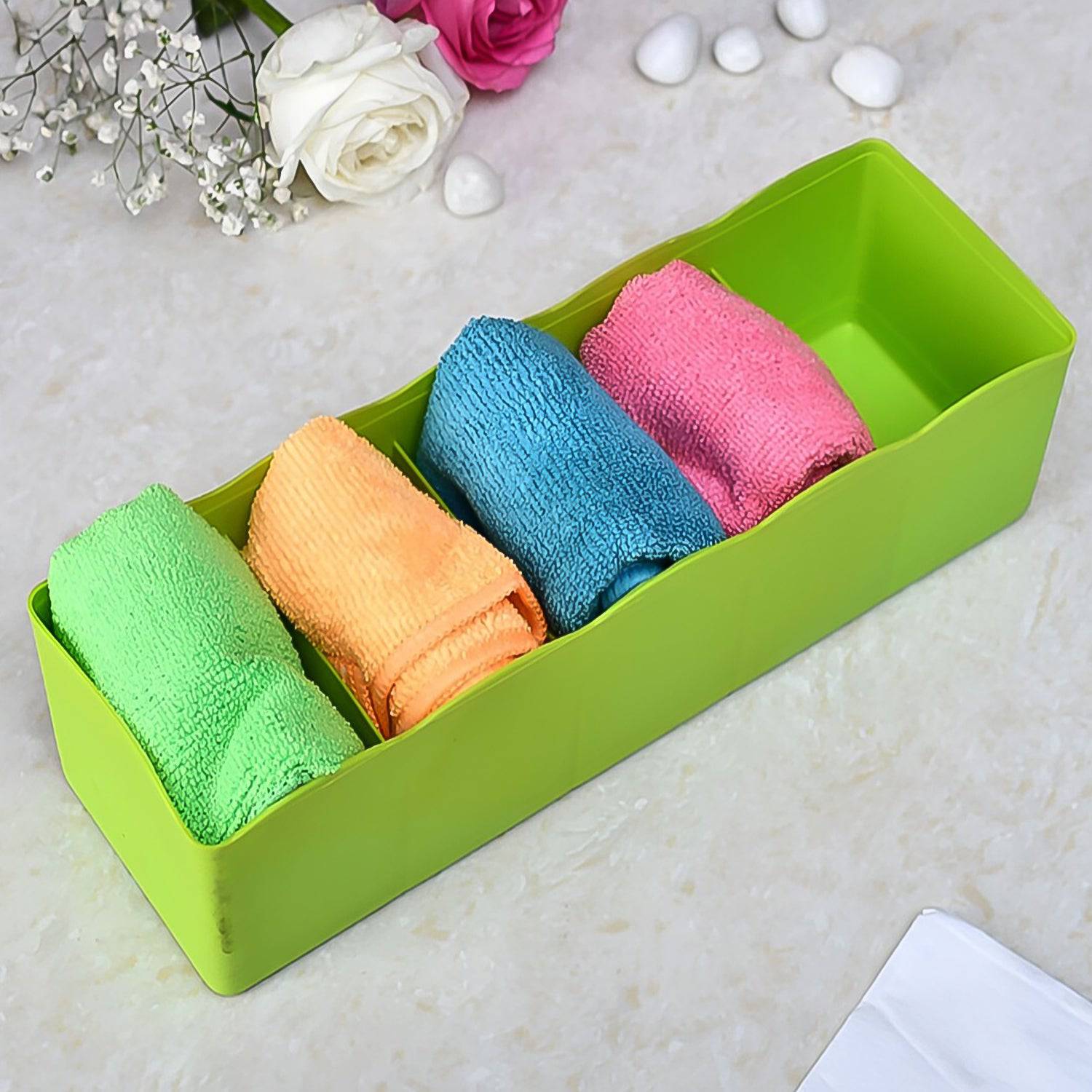 236 5-compartments Sockshandkerchiefunderwear Storage Box Socks Drawer Closet Organizer Storage Boxes (Pack Of 4) - Superior eMart