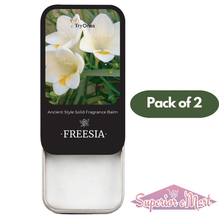 Pack of 2 Ancient Style Solid Perfume Balm with Freesia Scent in Elegant Packaging