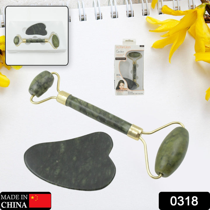 Superior eMart anti-aging face massager with jade roller and gua sha tool for skincare routine
