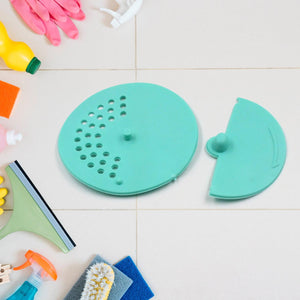 Superior eMart anti-odor drain cover for bathroom in teal, designed to prevent odors and block debris