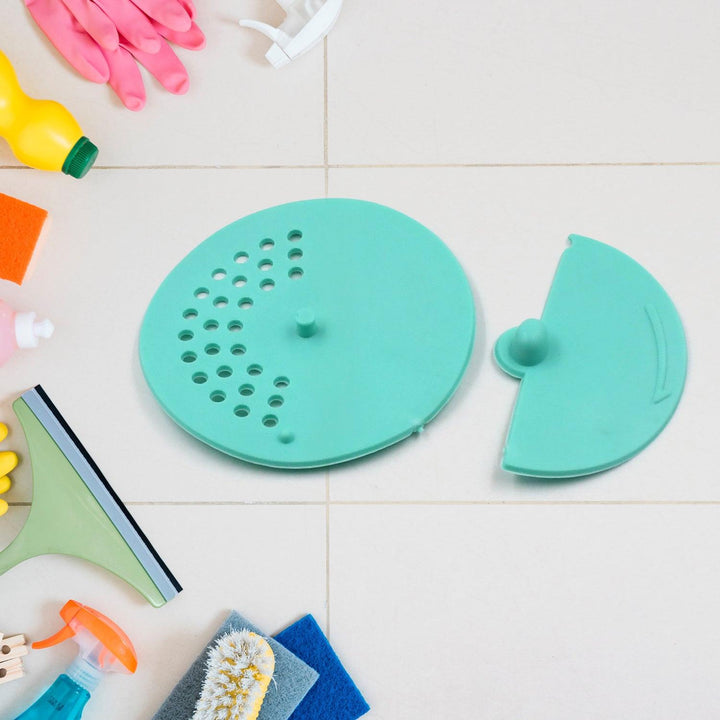 Superior eMart anti-odor drain cover for bathroom in teal, designed to prevent odors and block debris