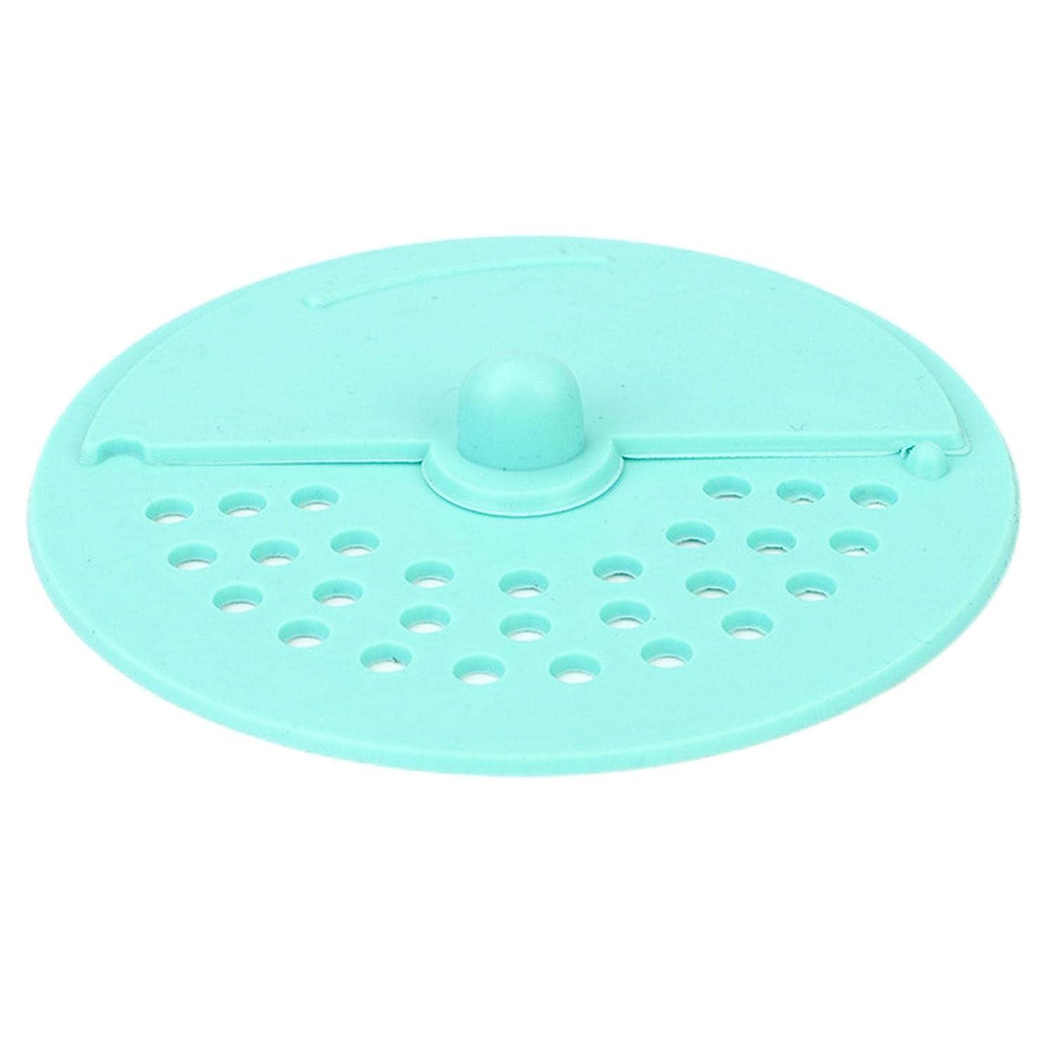 Durable anti-odor drain cover for bathroom in teal color designed to prevent odors and block debris