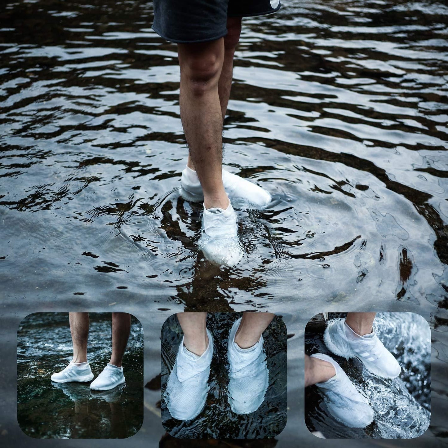 Men's anti-skid boot cover designed for water resistance and outdoor activities