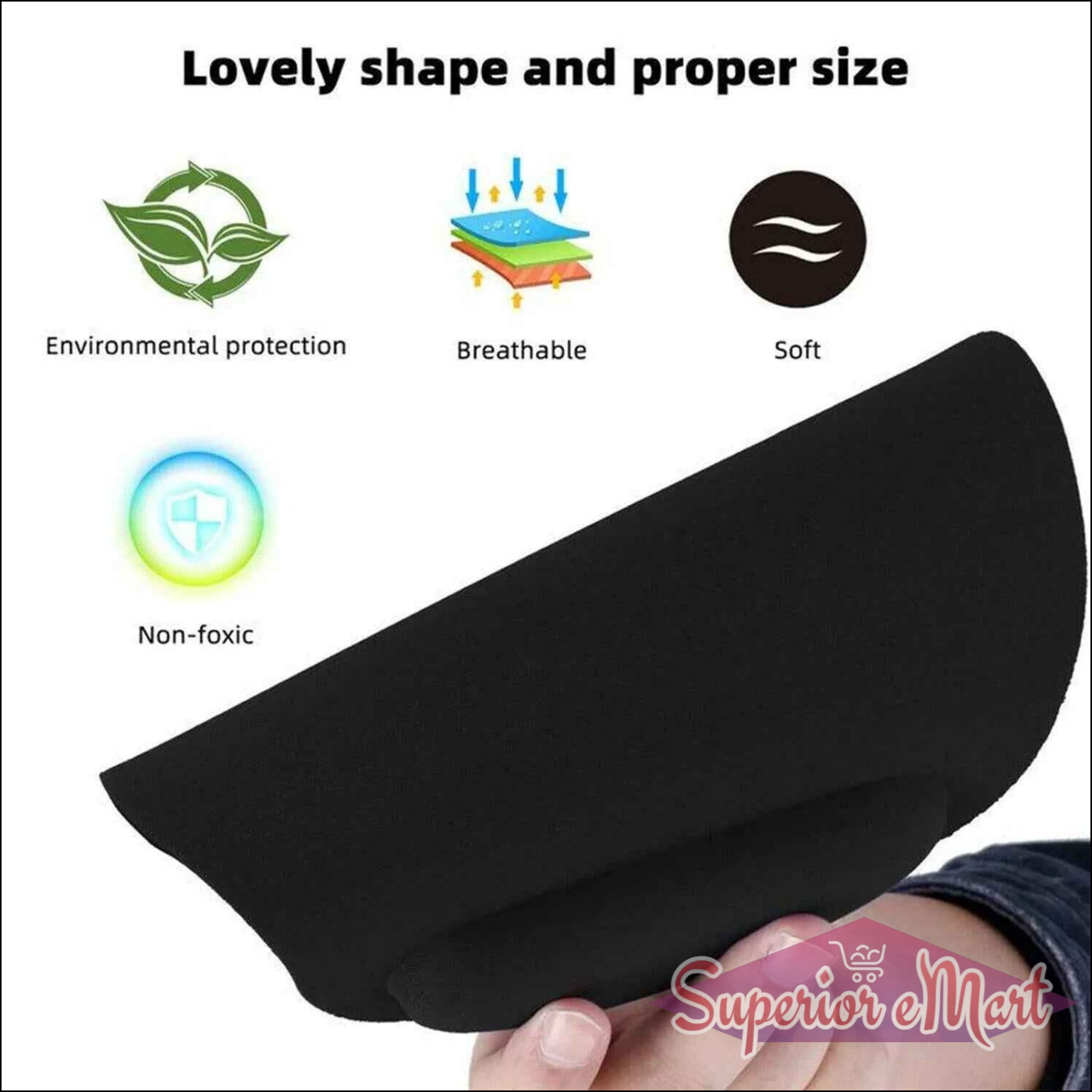 Anti-Slip Mouse Pad for PC with Wrist Support - Superior eMart