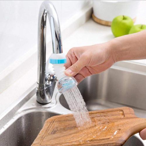Anti-splash faucet nozzle attachment for easy washing of dishes and kitchen surfaces