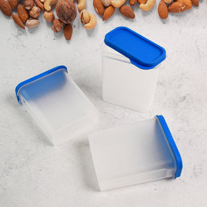 Superior eMart 3-piece container set for kitchen with blue lids for storing nuts and dry foods