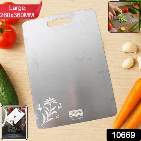 Superior eMart stainless steel chopping board with floral design for durable kitchen use