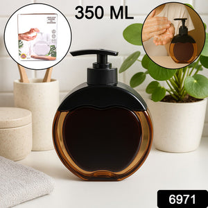 Refillable liquid soap dispenser in sleek black design with 350 ML capacity, perfect for any kitchen or bathroom