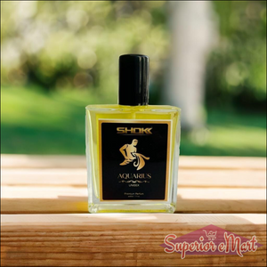 Aquarius Zodiac Unisex Perfume 50ml in a stylish bottle with a vibrant yellow liquid
