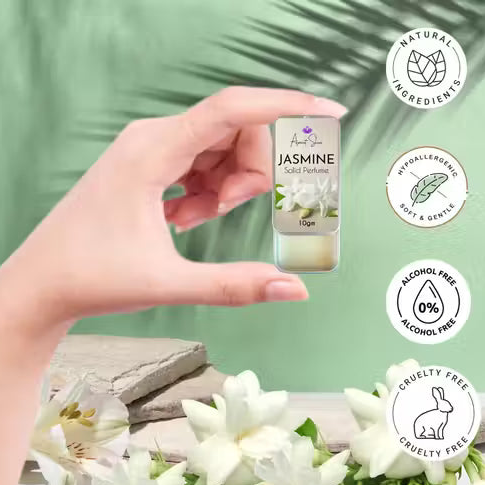 Jasmine Solid Perfume for Men and Women - Long Lasting Fragrance