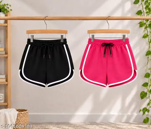 Girls Multicolour Shorts Pack of 3 | Girls SIDEPANEL Shorts