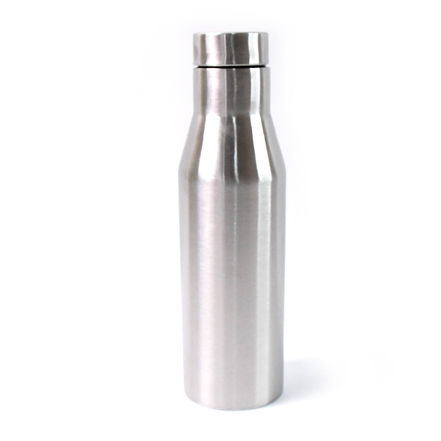Superior eMart stainless steel insulated water bottle with sleek silver finish and secure screw cap