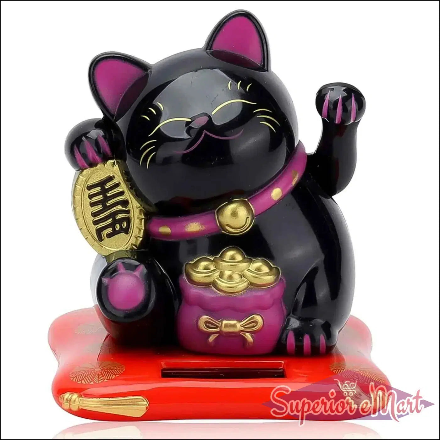 Superior eMart Wealth Attracting Cat Figurine with Colorful Design for Home Decor