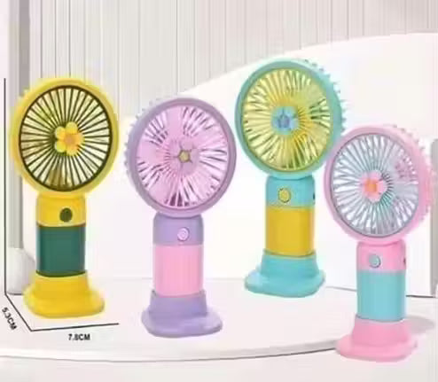 Portable Handheld USB Rechargeable Mini Fan with Lightweight Design, Low Noise, and Easy Portability for Indoor and Outdoor Use (Pack Of 2,MULTICOLOR)