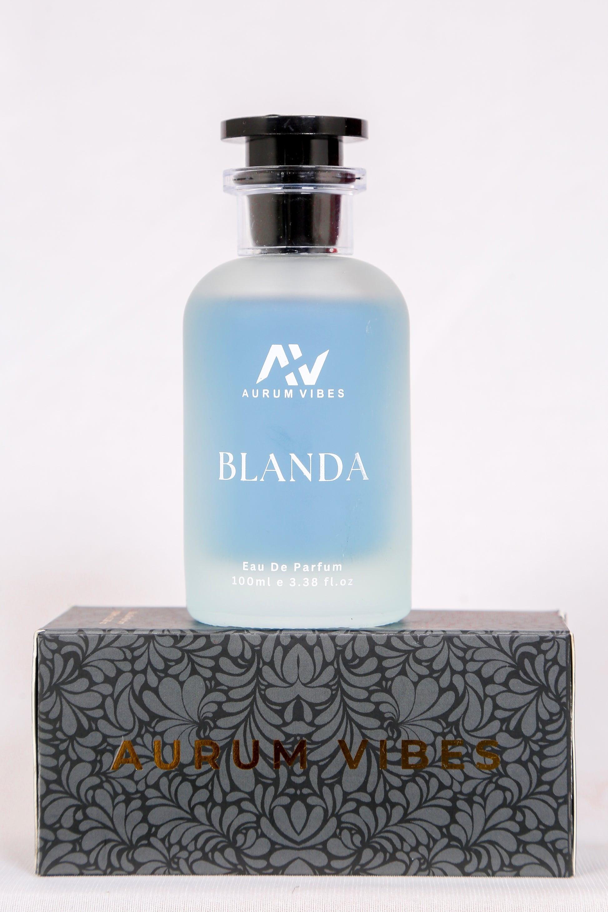 Blanda men's perfume 100ml in a stylish glass bottle with an elegant packaging box