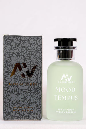 Mood Tempus by Auburn Vibes 100ml unisex perfume in elegant bottle with decorative packaging