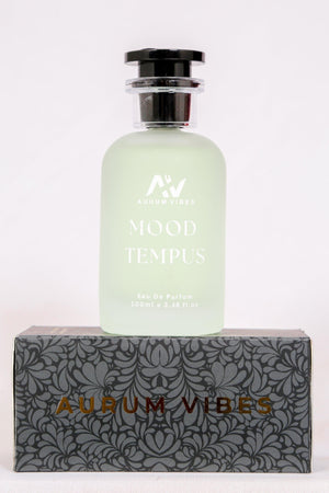 Aurum Vibes Mood Tempus 100ml unisex perfume in elegant glass bottle with decorative box