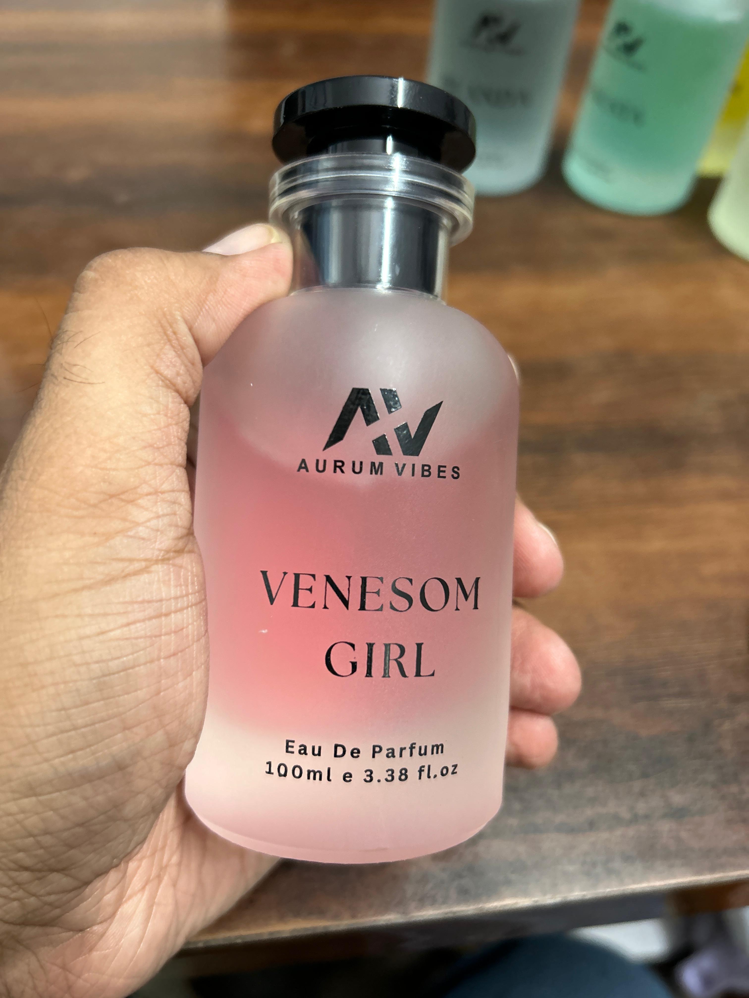 Venesom Girl perfume for women in a stylish clear bottle with a black cap and elegant design